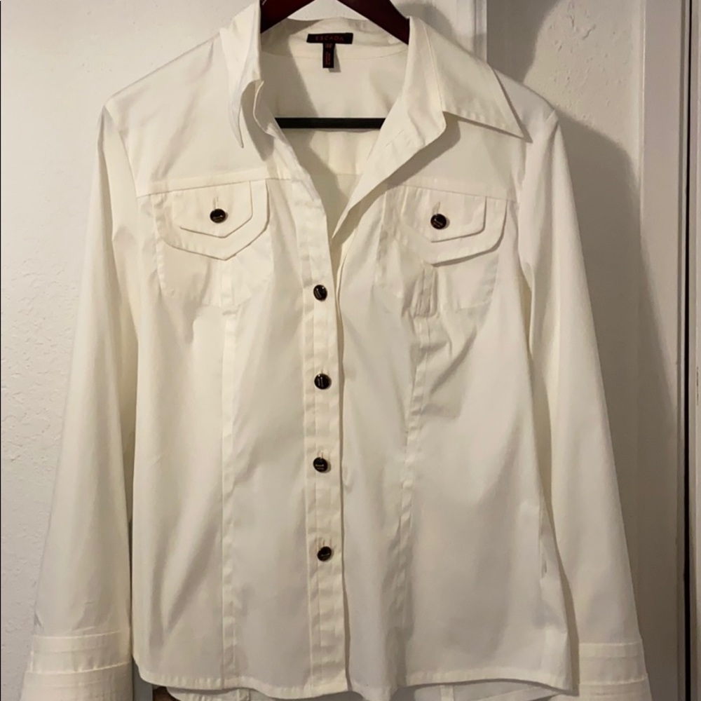 Escada white button down shirt